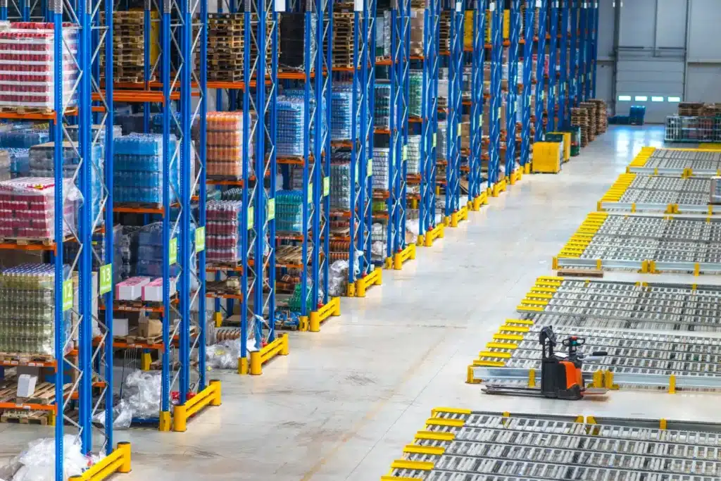 Almacen logistico con transpaletas y apiladores electricos de Navagran